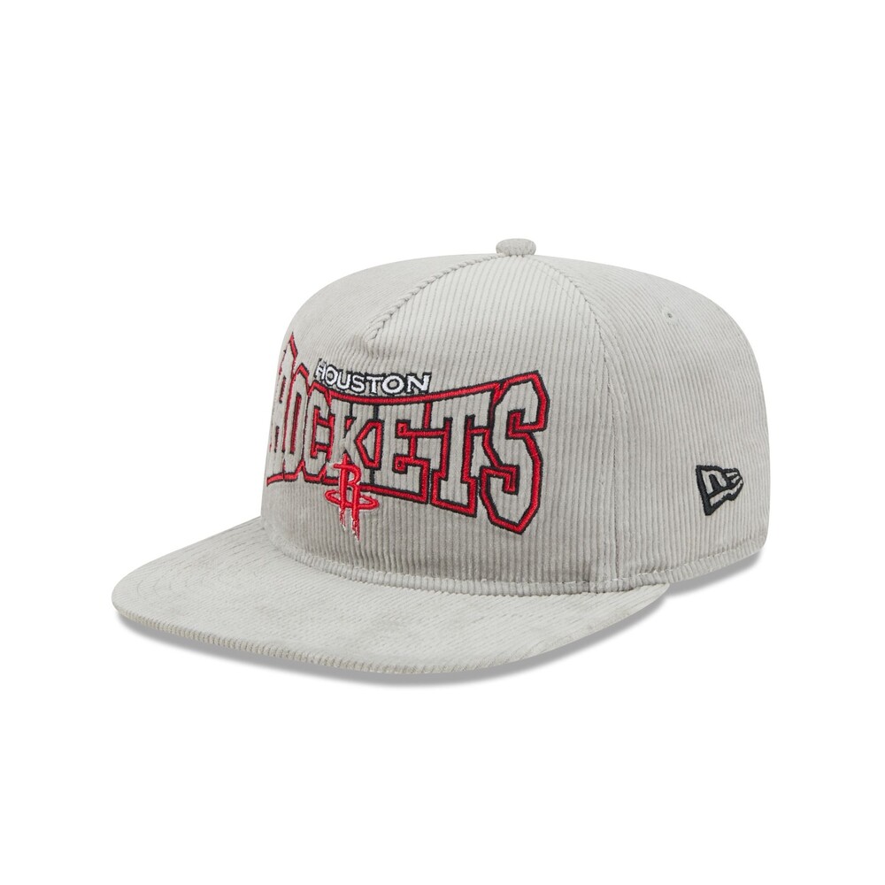 New Era Houston Rockets Gray Cord Golfer Hat - One Size
